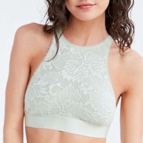 Urban Outfitters Out From Under Light Green Lace Katia High Neck Tank OB475453 - Picture 1 of 9